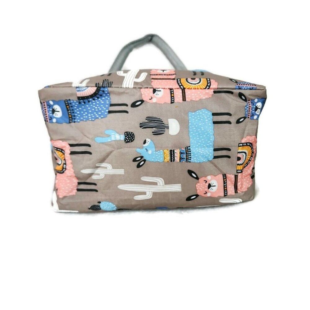 Llama Cactus Themed Insulated Lunch Bag Tote - Picture 4 of 6